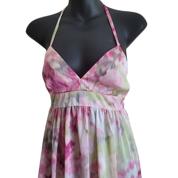 HM Pink and Green Floral Print Maxi Dress Sz 6 - Picture 2 of 8